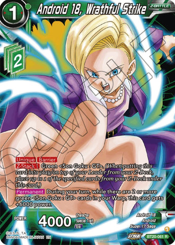 Android 18, Wrathful Strike (BT20-061) [Power Absorbed]