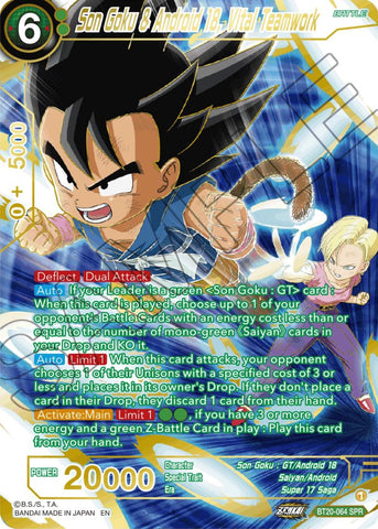 Son Goku & Android 18, Vital Teamwork (SPR) (BT20-064) [Power Absorbed]