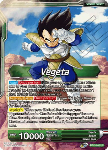 Vegeta // Vegeta, Destined Confrontation (BT15-062) [Saiyan Showdown Prerelease Promos]