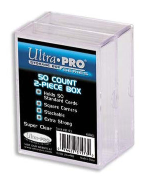 Ultra Pro Two-Piece Clear Card Storage Box 50 Cards