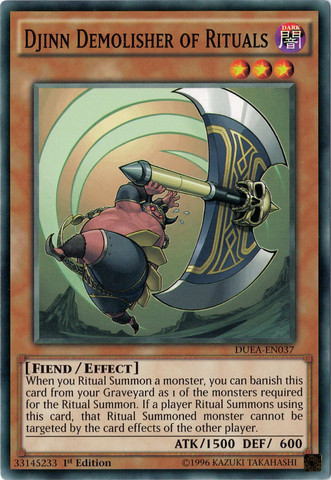 djinn yugioh cards Djinn Demolisher of Rituals [DUEA-EN037] Common