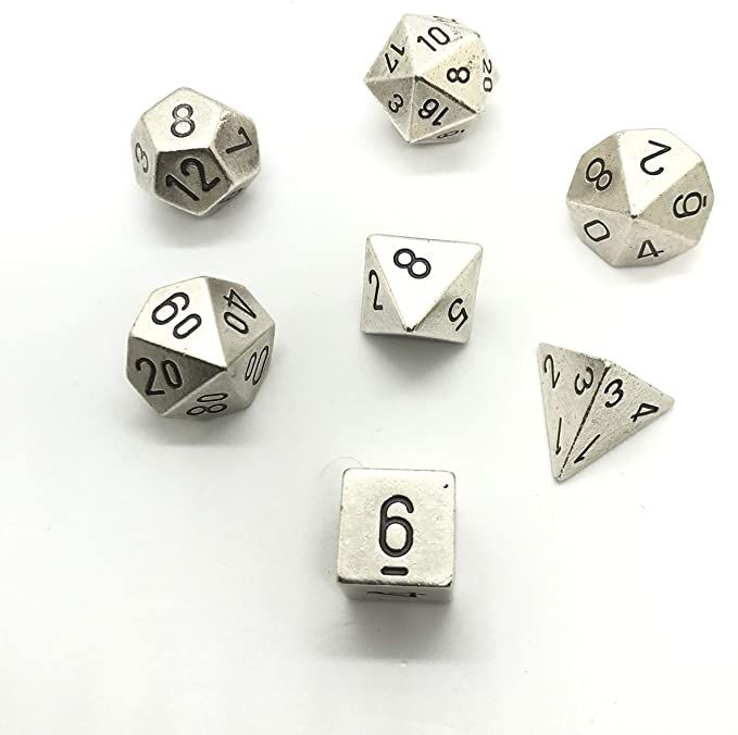 Chessex Dice RPG Seven-Die Set - Solid Metal