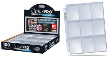 Ultra Pro 3 Hole 9-Pocket Standard Secure Platinum Page x100