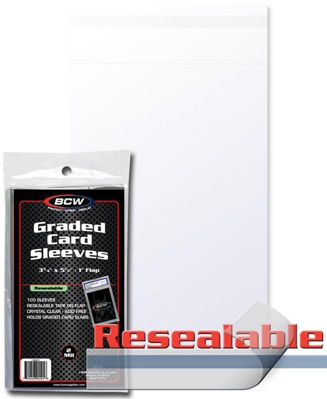 BCW Resealable Graded Card Sleeves x100