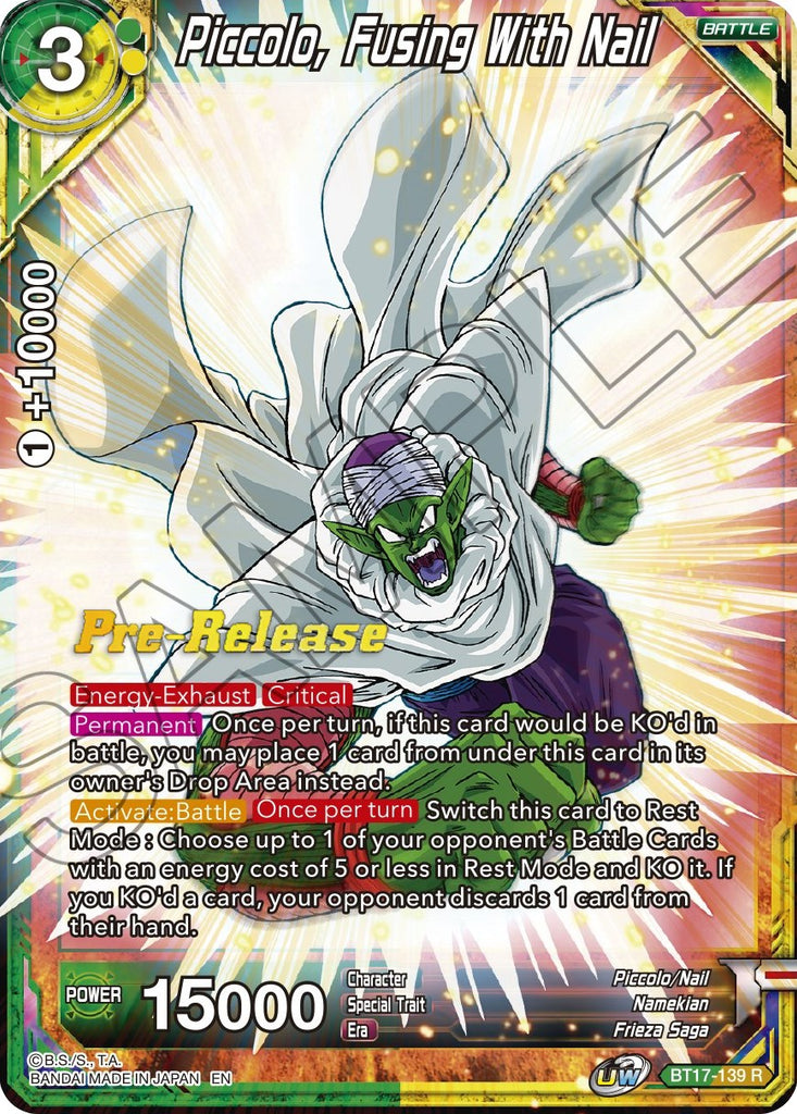 Piccolo, Fusing With Nail (BT17-139) [Ultimate Squad Prerelease Promos]