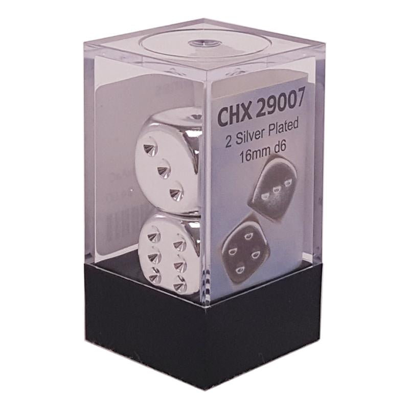Chessex Metal Plated 16mm D6 x2