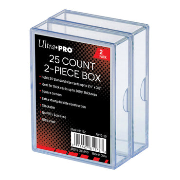 Ultra Pro Two-Piece Clear Card Storage Box 25 Cards