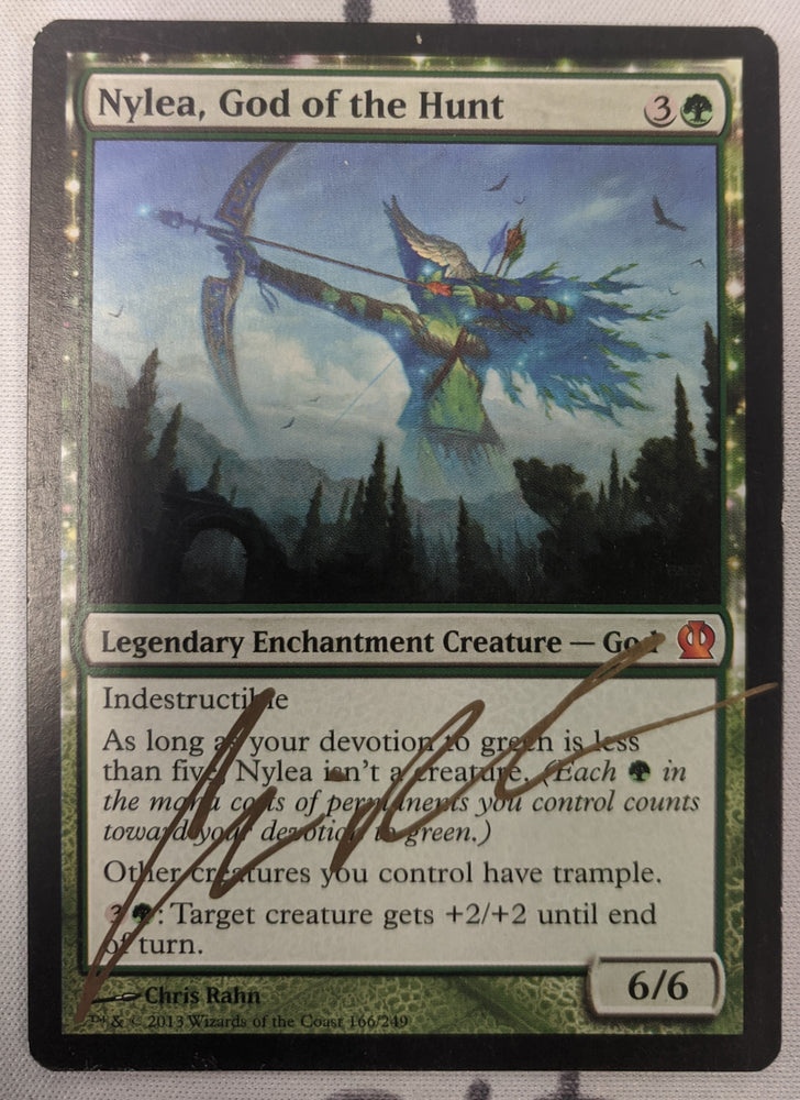 Nylea, God of the Hunt (LP SIGNED) [Theros]