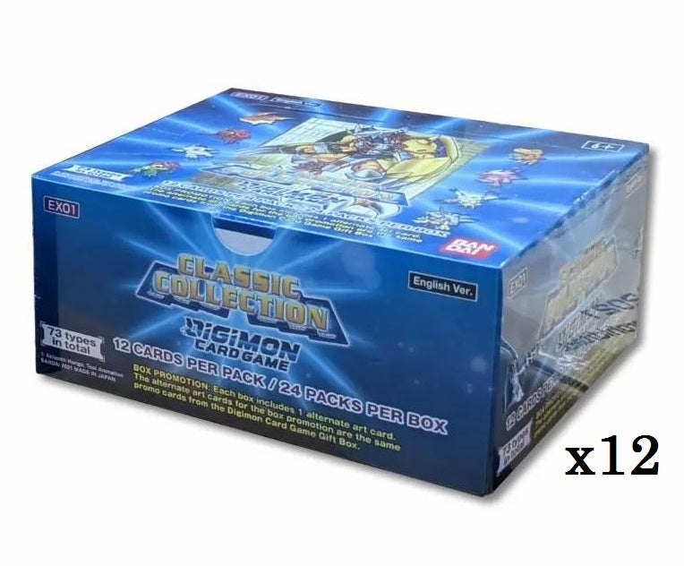 Case of 12 Digimon Card Game Classic Collection Booster Boxes (EX01)