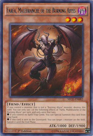 yugioh burning abyss cards Farfa, Malebranche of the Burning Abyss [SECE-EN082] Rare