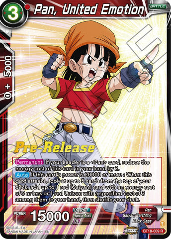 Pan, United Emotion (BT18-009) [Dawn of the Z-Legends Prerelease Promos]