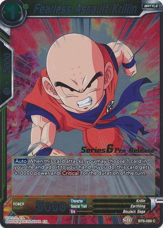 Fearless Assault Krillin (BT6-089_PR) [Destroyer Kings Prerelease Promos]