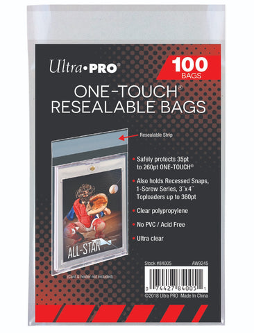 Ultra Pro One-Touch Resealable Bags x100