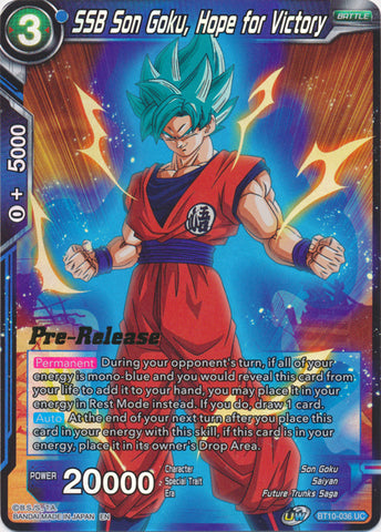 SSB Son Goku, Hope for Victory (BT10-036) [Rise of the Unison Warrior Prerelease Promos]
