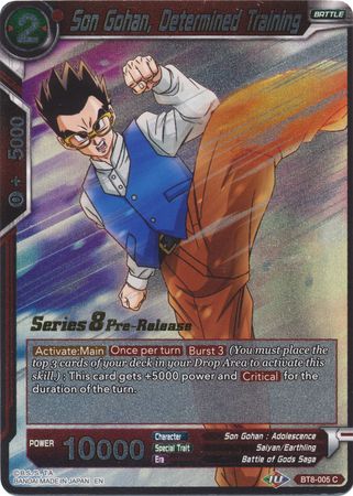 Son Gohan, Determined Training (BT8-005_PR) [Malicious Machinations Prerelease Promos]