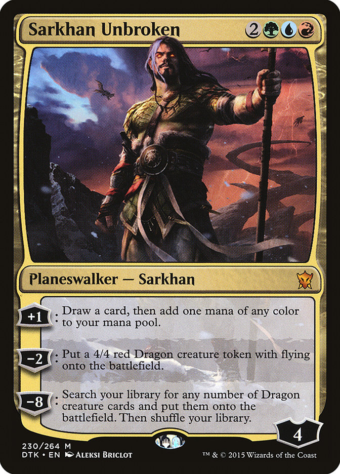Sarkhan Unbroken 1x FOIL DTK MTG Dragons of Tarkir Mythic MINT green blue red