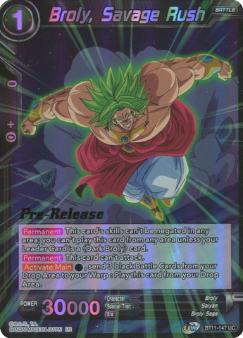 Broly, Savage Rush (BT11-147) [Vermilion Bloodline Prerelease Promos]