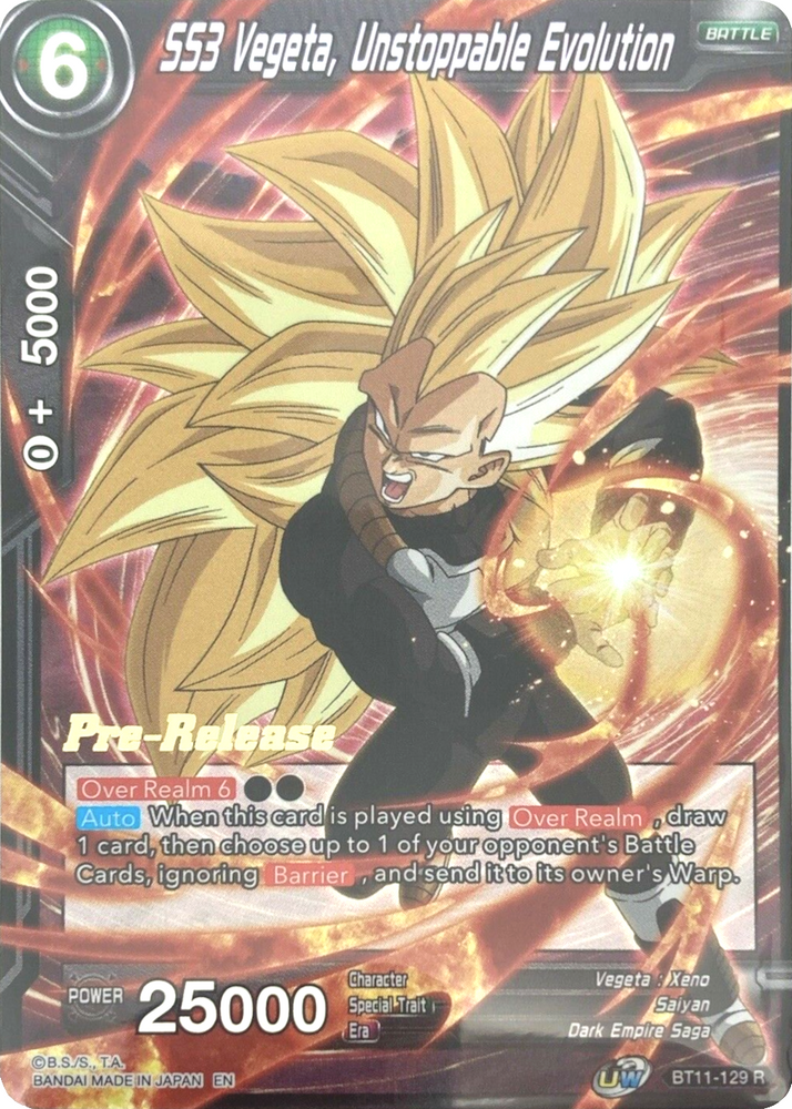 SS3 Vegeta, Unstoppable Evolution (BT11-129) [Vermilion Bloodline Prerelease Promos]