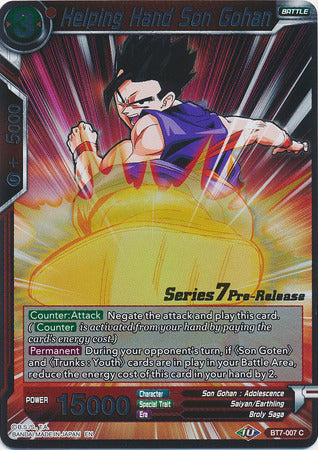 Helping Hand Son Gohan (BT7-007_PR) [Assault of the Saiyans Prerelease Promos]