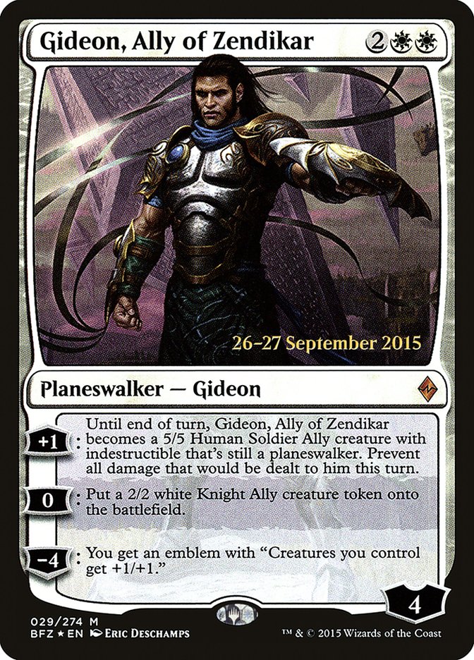 Gideon, Ally of Zendikar [Battle for Zendikar Prerelease Promos]