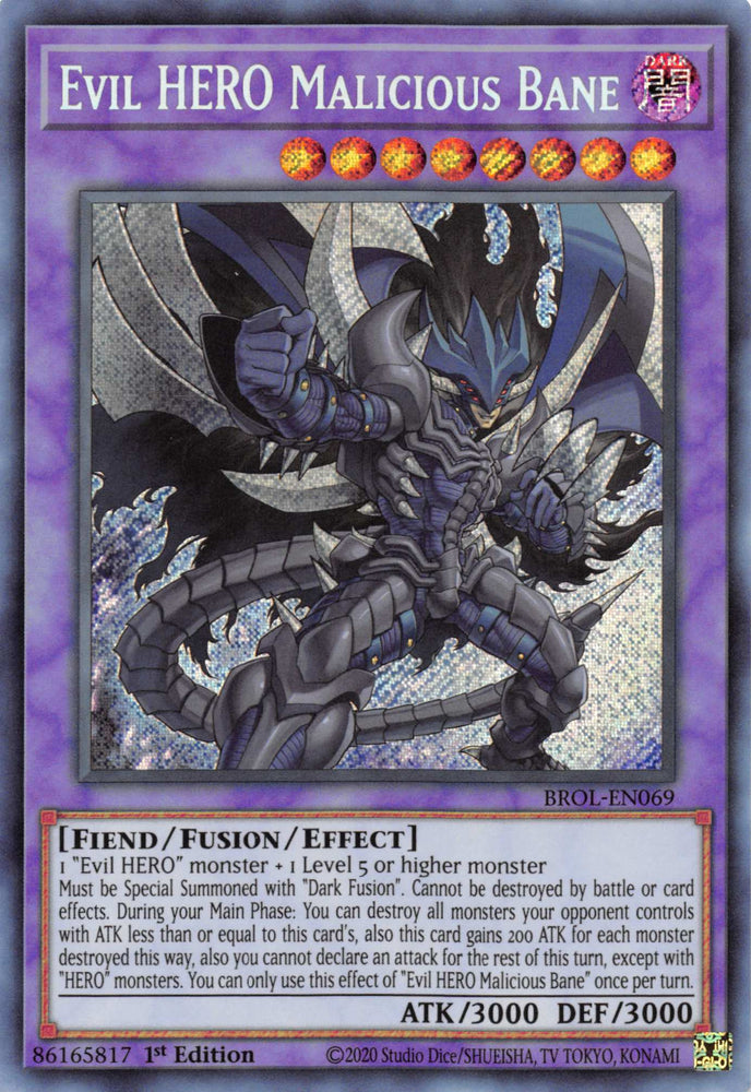 Evil HERO Malicious Bane [BROL-EN069] Secret Rare